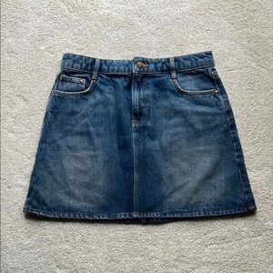 Boden Denim Womens Blue Medium Wash A-Line Mini Skirt R0230 Size 10